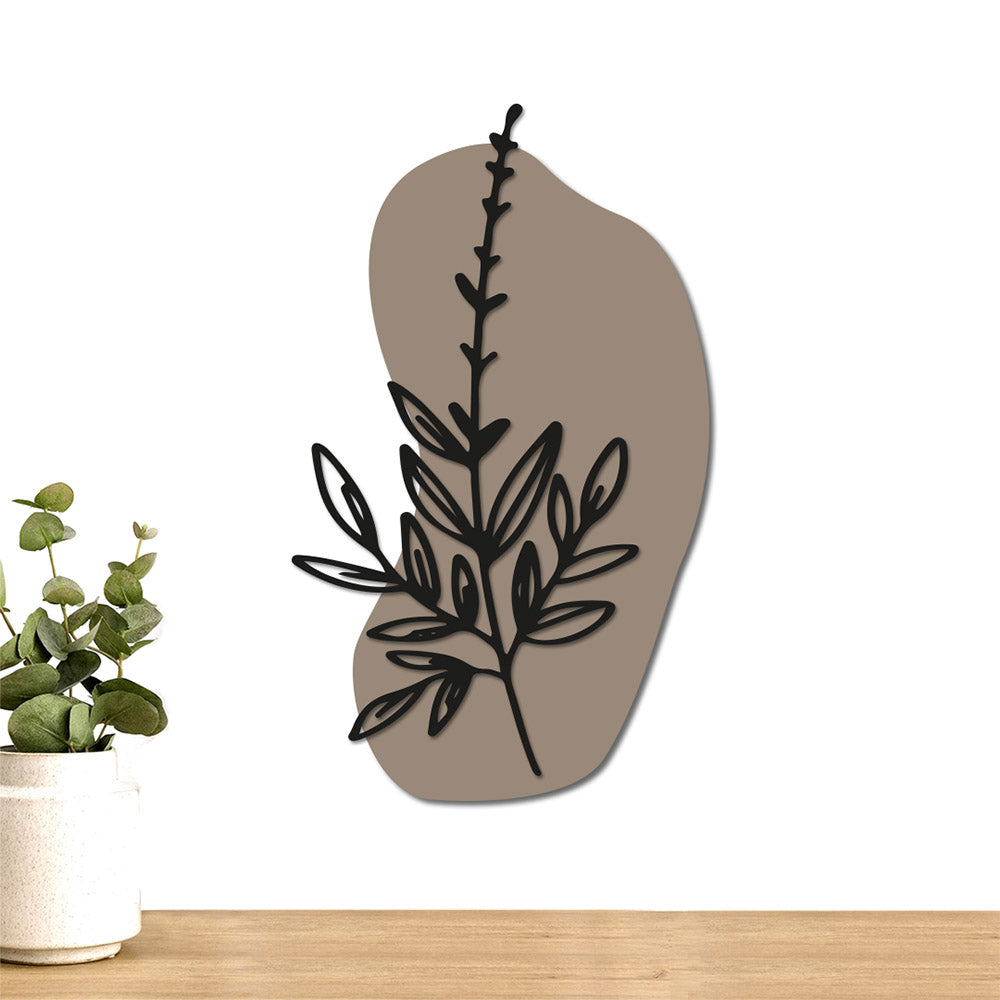 Escultura de Parede de Floral e Forma - Ramo Espeto Taupe