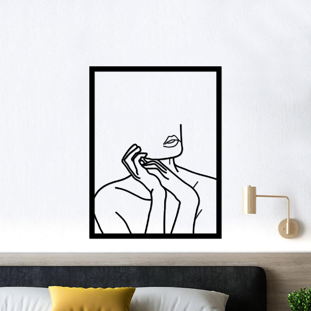 Escultura de Parede Minimalista - Quadro Busto Linhas 1