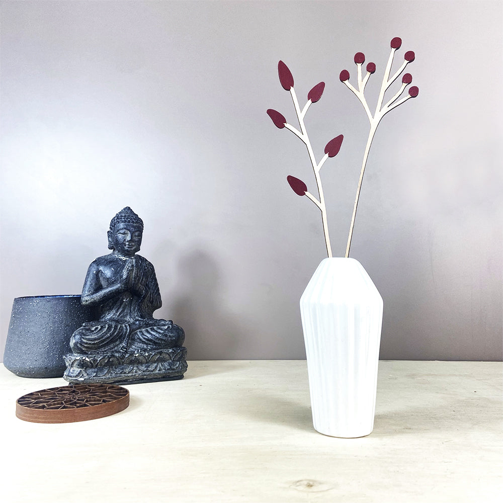 Flor para Vaso - Bolinhas Vinho