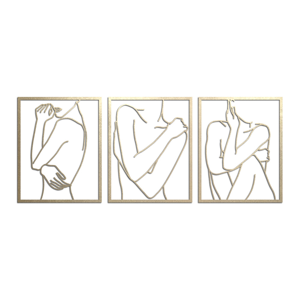 Escultura de Parede Minimalista - Quadro Trio Poses
