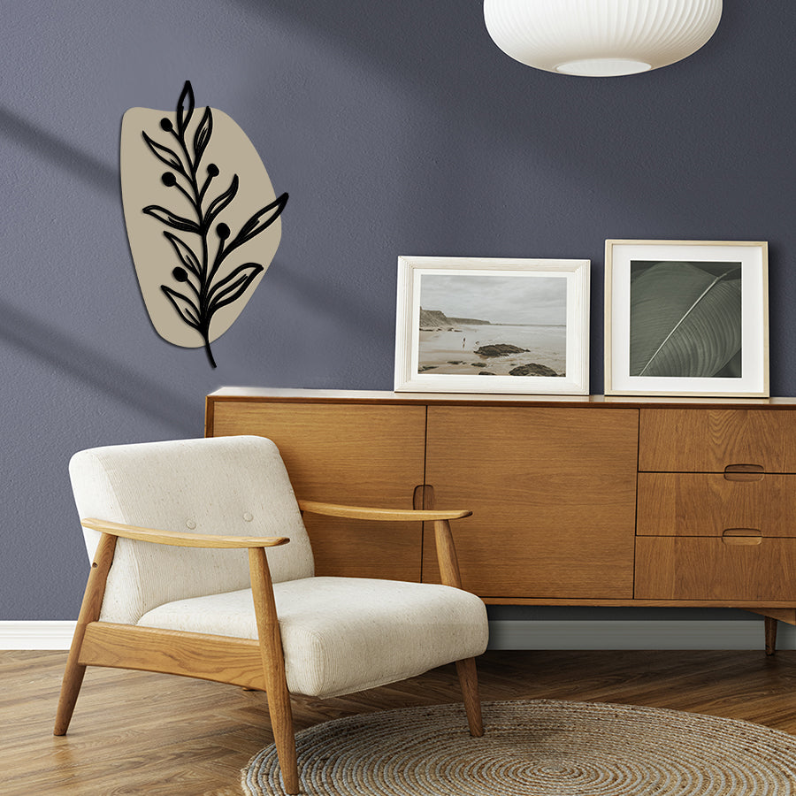 Escultura de Parede de Floral e Forma - Ramo Misto Cinza