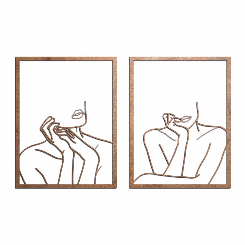 Escultura de Parede Minimalista - Quadro Duo Poses